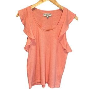 Madewell Texture & Thread Ruffle Sleeve Tank-Top - size Small